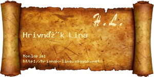 Hrivnák Lina névjegykártya